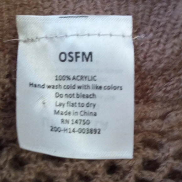 Tan Ruffle Scarf with tassels - Picture 4 of 4